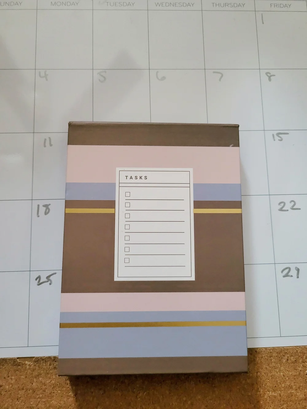 Caliber Hardcover Memo Pad Striped with Tasks Header - Pink, Lavender, Brown